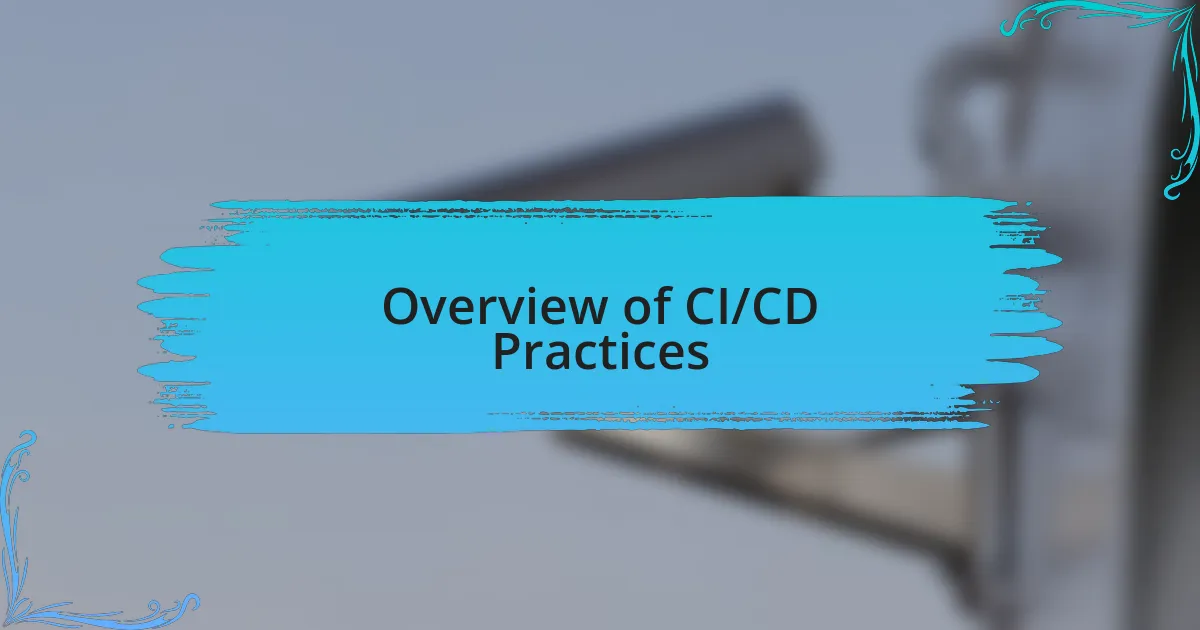 Overview of CI/CD Practices
